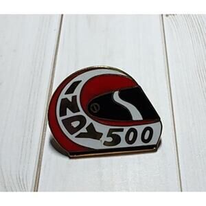 Indy 500 Racing Red, White & Gold Helmet Souvenir Pin Indianapolis 500